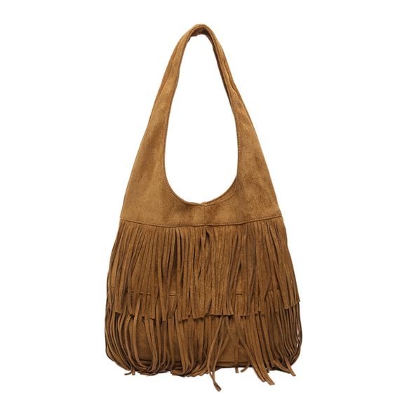 Suede Handbag Vintage Fringe Hobo Bag Shoulder Bag With Tassel Hiie :^) - Picture 1 of 8